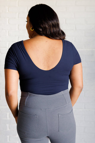 They're Not Like Us Square Neck Bodysuit in Navy-[option4]-[option5]-[option6]-[option7]-[option8]-Womens-Clothing-Shop