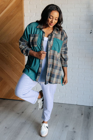 Tied for Time Thermal Plaid Button Up-[option4]-[option5]-[option6]-[option7]-[option8]-Womens-Clothing-Shop