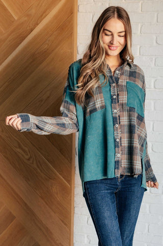 Tied for Time Thermal Plaid Button Up-[option4]-[option5]-[option6]-[option7]-[option8]-Womens-Clothing-Shop