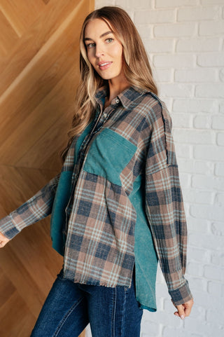 Tied for Time Thermal Plaid Button Up-[option4]-[option5]-[option6]-[option7]-[option8]-Womens-Clothing-Shop