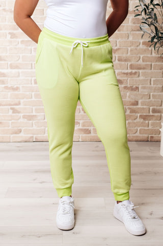 Tommy Two Tone Waffle Joggers Lime-[option4]-[option5]-[option6]-[option7]-[option8]-Womens-Clothing-Shop