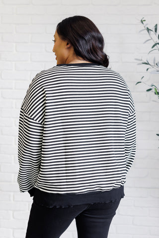 Too Good to Be True Striped Drop Shoulder Top in Black-[option4]-[option5]-[option6]-[option7]-[option8]-Womens-Clothing-Shop