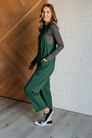 Totally Me Spaghetti Strap Jumpsuit in Dark Green-[option4]-[option5]-[option6]-[option7]-[option8]-Womens-Clothing-Shop