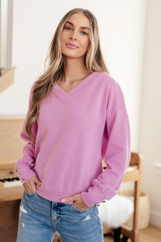 Totally Verified Long Sleeve V-Neck Top-[option4]-[option5]-[option6]-[option7]-[option8]-Womens-Clothing-Shop