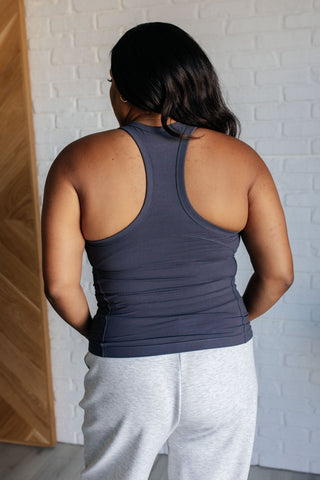 Truly Loyal Racerback Tank in Charcoal-[option4]-[option5]-[option6]-[option7]-[option8]-Womens-Clothing-Shop