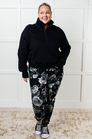 Under Her Spell Half Zip Pullover in Black-[option4]-[option5]-[option6]-[option7]-[option8]-Womens-Clothing-Shop