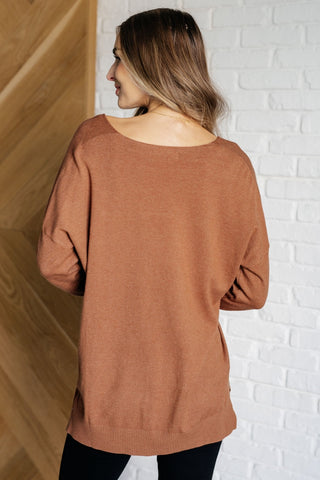 V-Neck Front Seam Sweater in Deep Camel-[option4]-[option5]-[option6]-[option7]-[option8]-Womens-Clothing-Shop