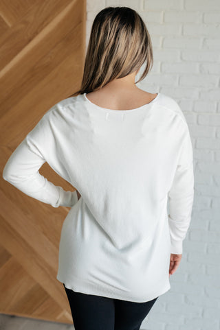 V-Neck Front Seam Sweater in Ivory-[option4]-[option5]-[option6]-[option7]-[option8]-Womens-Clothing-Shop