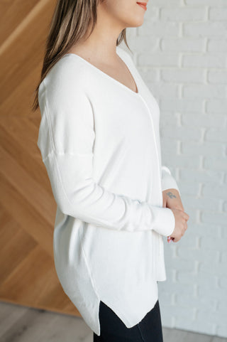 V-Neck Front Seam Sweater in Ivory-[option4]-[option5]-[option6]-[option7]-[option8]-Womens-Clothing-Shop