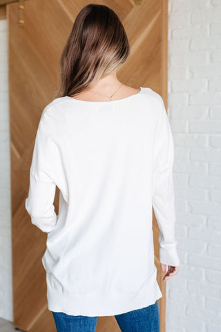 V-Neck Front Seam Sweater in Ivory-[option4]-[option5]-[option6]-[option7]-[option8]-Womens-Clothing-Shop