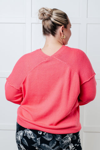 Very Understandable V-Neck Sweater in Pink-[option4]-[option5]-[option6]-[option7]-[option8]-Womens-Clothing-Shop