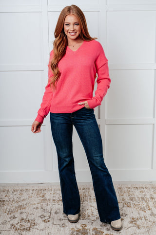 Very Understandable V-Neck Sweater in Pink-[option4]-[option5]-[option6]-[option7]-[option8]-Womens-Clothing-Shop