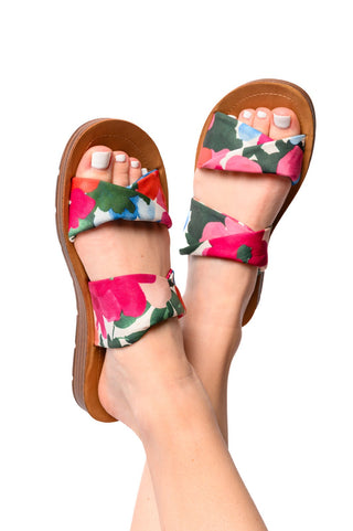 With a Twist Sandal in Flowers-[option4]-[option5]-[option6]-[option7]-[option8]-Womens-Clothing-Shop