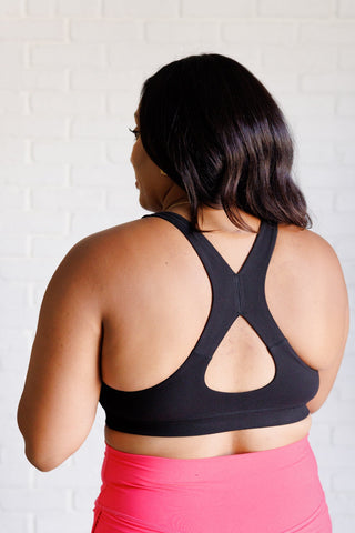 Working Out My Ego Cross Back Sports Bra in Black-[option4]-[option5]-[option6]-[option7]-[option8]-Womens-Clothing-Shop