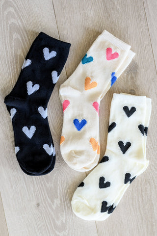 Woven Hearts Everyday Socks 3 Pack-OS-[option4]-[option5]-[option6]-[option7]-[option8]-Womens-Clothing-Shop