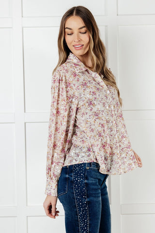 You and I Connect Floral Button Up Blouse-[option4]-[option5]-[option6]-[option7]-[option8]-Womens-Clothing-Shop