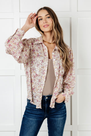 You and I Connect Floral Button Up Blouse-[option4]-[option5]-[option6]-[option7]-[option8]-Womens-Clothing-Shop