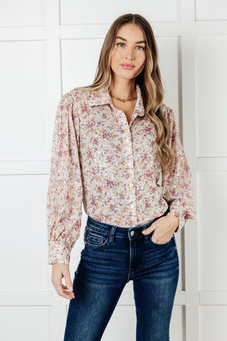 You and I Connect Floral Button Up Blouse-[option4]-[option5]-[option6]-[option7]-[option8]-Womens-Clothing-Shop