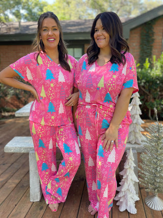 PREORDER: Pink Trees Pajama Set-[option4]-[option5]-[option6]-[option7]-[option8]-Womens-Clothing-Shop