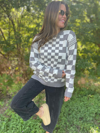 PREORDER: All Checkered Out Sweater in Four Colors-[option4]-[option5]-[option6]-[option7]-[option8]-Womens-Clothing-Shop