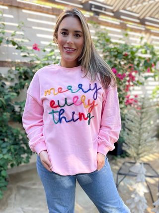 PREORDER: Merry Everything Tinsel Sweatshirt in Two Colors-[option4]-[option5]-[option6]-[option7]-[option8]-Womens-Clothing-Shop