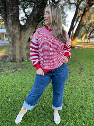 PREORDER: Aspen Striped Sleeve Sweater in Four Colors-[option4]-[option5]-[option6]-[option7]-[option8]-Womens-Clothing-Shop