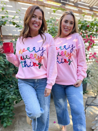 PREORDER: Merry Everything Tinsel Sweatshirt in Two Colors-[option4]-[option5]-[option6]-[option7]-[option8]-Womens-Clothing-Shop