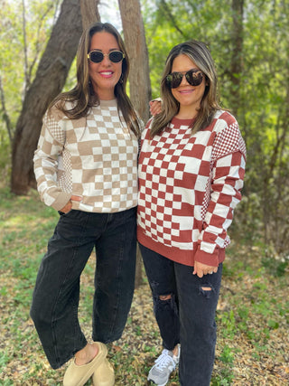 PREORDER: All Checkered Out Sweater in Four Colors-[option4]-[option5]-[option6]-[option7]-[option8]-Womens-Clothing-Shop