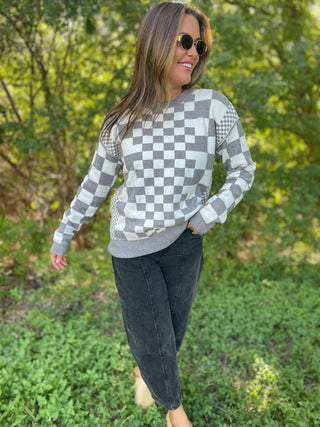 PREORDER: All Checkered Out Sweater in Four Colors-[option4]-[option5]-[option6]-[option7]-[option8]-Womens-Clothing-Shop