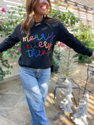 PREORDER: Merry Everything Tinsel Sweatshirt in Two Colors-[option4]-[option5]-[option6]-[option7]-[option8]-Womens-Clothing-Shop