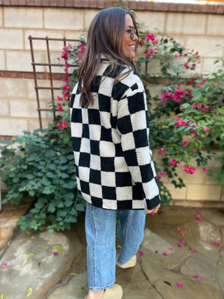 PREORDER: Checkmate Fleece Jacket-[option4]-[option5]-[option6]-[option7]-[option8]-Womens-Clothing-Shop