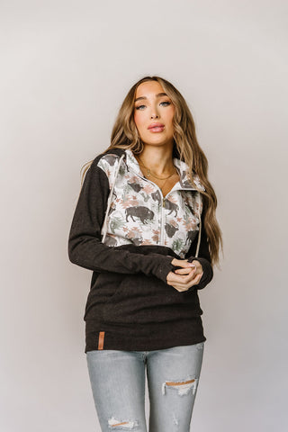 Ampersand Ave Halfzip Sweatshirt | Where The Buffalo Roam-[option4]-[option5]-[option6]-[option7]-[option8]-Womens-Clothing-Shop