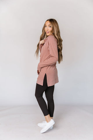 Ampersand Avenue Sideslit Hoodie | Burnt Sienna-[option4]-[option5]-[option6]-[option7]-[option8]-Womens-Clothing-Shop