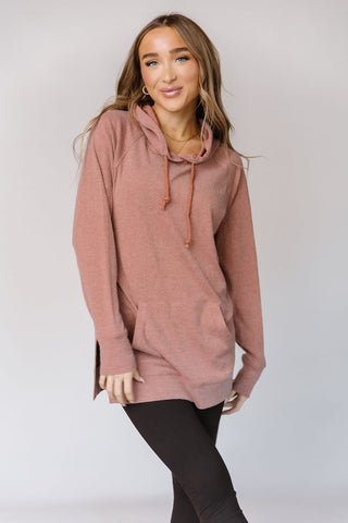 Ampersand Avenue Sideslit Hoodie | Burnt Sienna-[option4]-[option5]-[option6]-[option7]-[option8]-Womens-Clothing-Shop