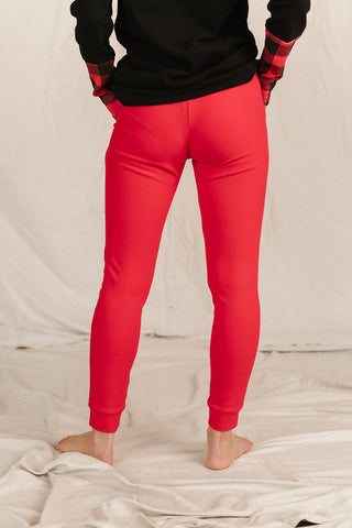 Ampersand Performance Fleece Joggers In Candy Apple-[option4]-[option5]-[option6]-[option7]-[option8]-Womens-Clothing-Shop