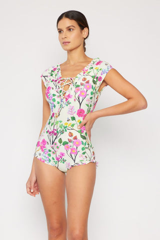 Bring Me Flowers V-Neck One Piece Swimsuit Cherry Blossom Cream-[option4]-[option5]-[option6]-[option7]-[option8]-Womens-Clothing-Shop