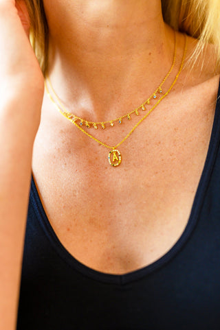 Mi Amor Gold Dipped Initial Necklace-[option4]-[option5]-[option6]-[option7]-[option8]-Womens-Clothing-Shop