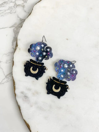 PREORDER: Spooky Cauldron Dangle Earrings in Two Colors-[option4]-[option5]-[option6]-[option7]-[option8]-Womens-Clothing-Shop