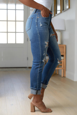 Belinda High Rise Distressed Straight Jeans-[option4]-[option5]-[option6]-[option7]-[option8]-Womens-Clothing-Shop