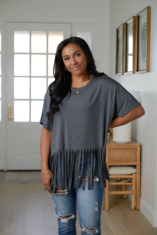 Blake Fringe Hem Top-[option4]-[option5]-[option6]-[option7]-[option8]-Womens-Clothing-Shop