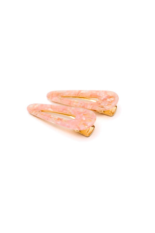 2 Pack Teardrop Hair Clip in Pink Shell-OS-[option4]-[option5]-[option6]-[option7]-[option8]-Womens-Clothing-Shop