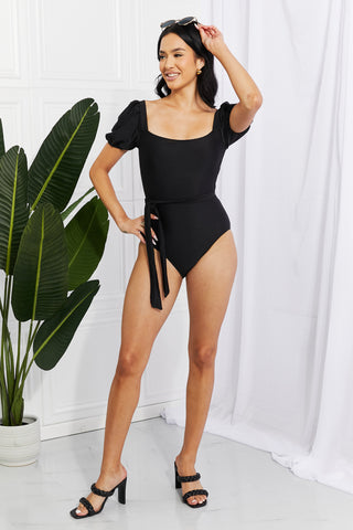 Salty Air Puff Sleeve One-Piece in Black-[option4]-[option5]-[option6]-[option7]-[option8]-Womens-Clothing-Shop