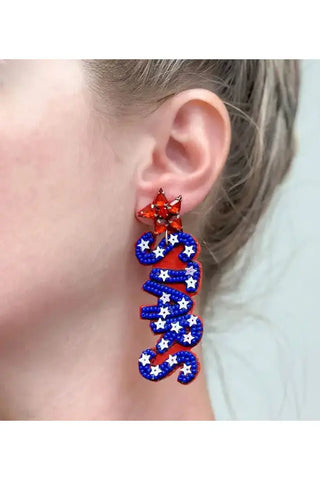 PREORDER: Stars & Stripes Beaded Dangle Earrings-OS-[option4]-[option5]-[option6]-[option7]-[option8]-Womens-Clothing-Shop