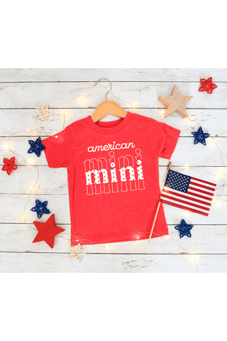 PREORDER: American Mini Graphic Tee in Heather Red-[option4]-[option5]-[option6]-[option7]-[option8]-Womens-Clothing-Shop