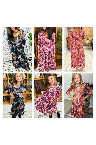 Matching Tiered Floral Dress in Berry-[option4]-[option5]-[option6]-[option7]-[option8]-Womens-Clothing-Shop