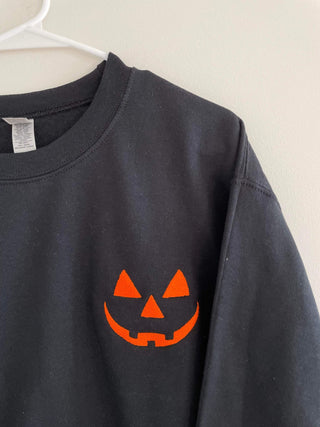 PREORDER: Jack O' Lantern Embroidered Sweatshirt in Two Colors-[option4]-[option5]-[option6]-[option7]-[option8]-Womens-Clothing-Shop