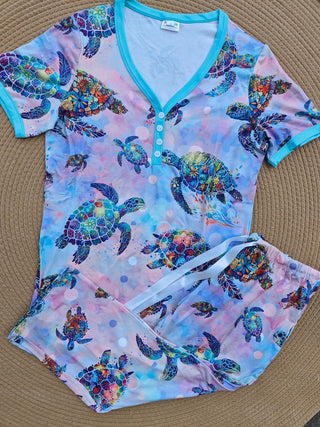 PREORDER: Short Sleeve Capri Pajama Set in Assorted Prints-[option4]-[option5]-[option6]-[option7]-[option8]-Womens-Clothing-Shop