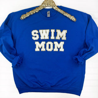 PREORDER: Swim Mom Chenille Patch Sweatshirt-[option4]-[option5]-[option6]-[option7]-[option8]-Womens-Clothing-Shop