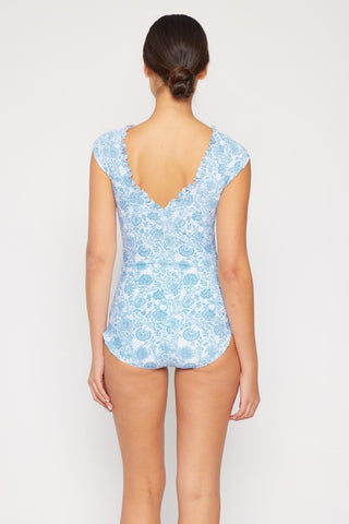 Bring Me Flowers V-Neck One Piece Swimsuit In Thistle Blue-[option4]-[option5]-[option6]-[option7]-[option8]-Womens-Clothing-Shop