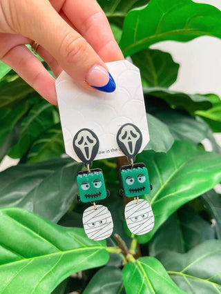 PREORDER: Glow in the Dark Mummy Dangle Earrings-OS-[option4]-[option5]-[option6]-[option7]-[option8]-Womens-Clothing-Shop